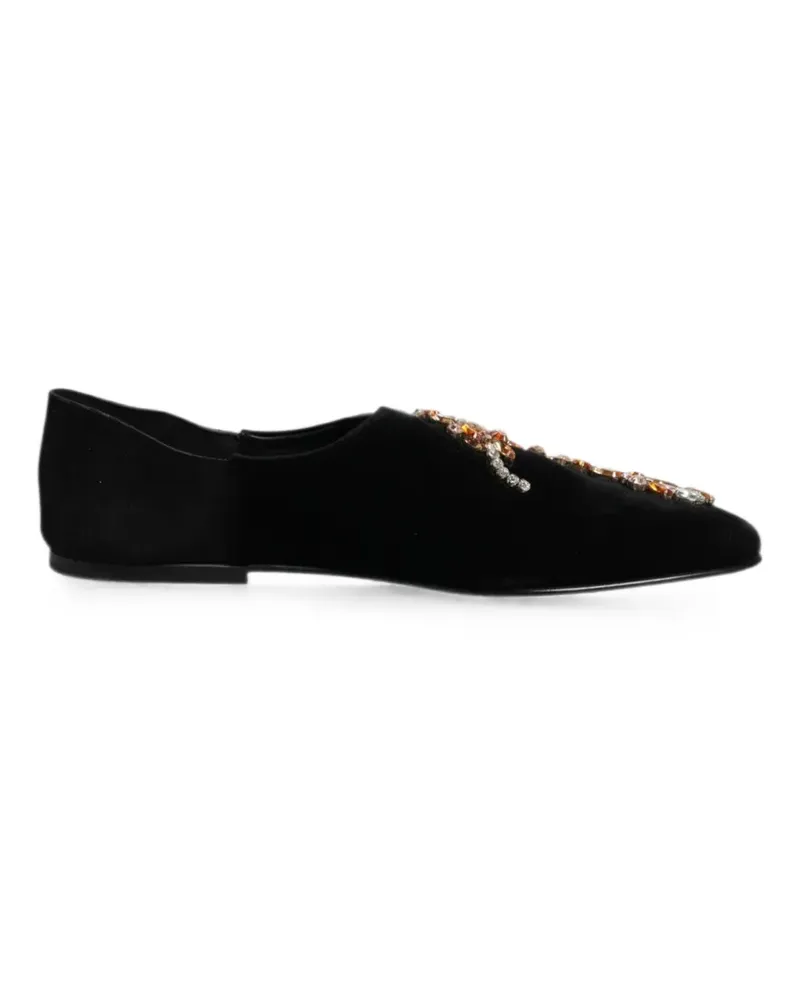 Dolce & Gabbana Loafer mit Kristallen - Schwarz Schwarz