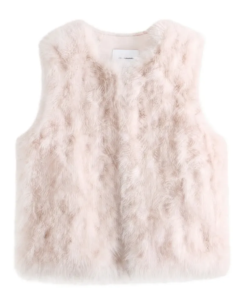Yves Salomon feather-trim sleeveless jacket - Rosa Rosa