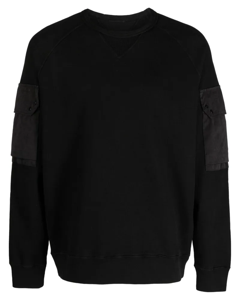 Ten c Sweatshirt mit Logo-Applikation - Schwarz Schwarz
