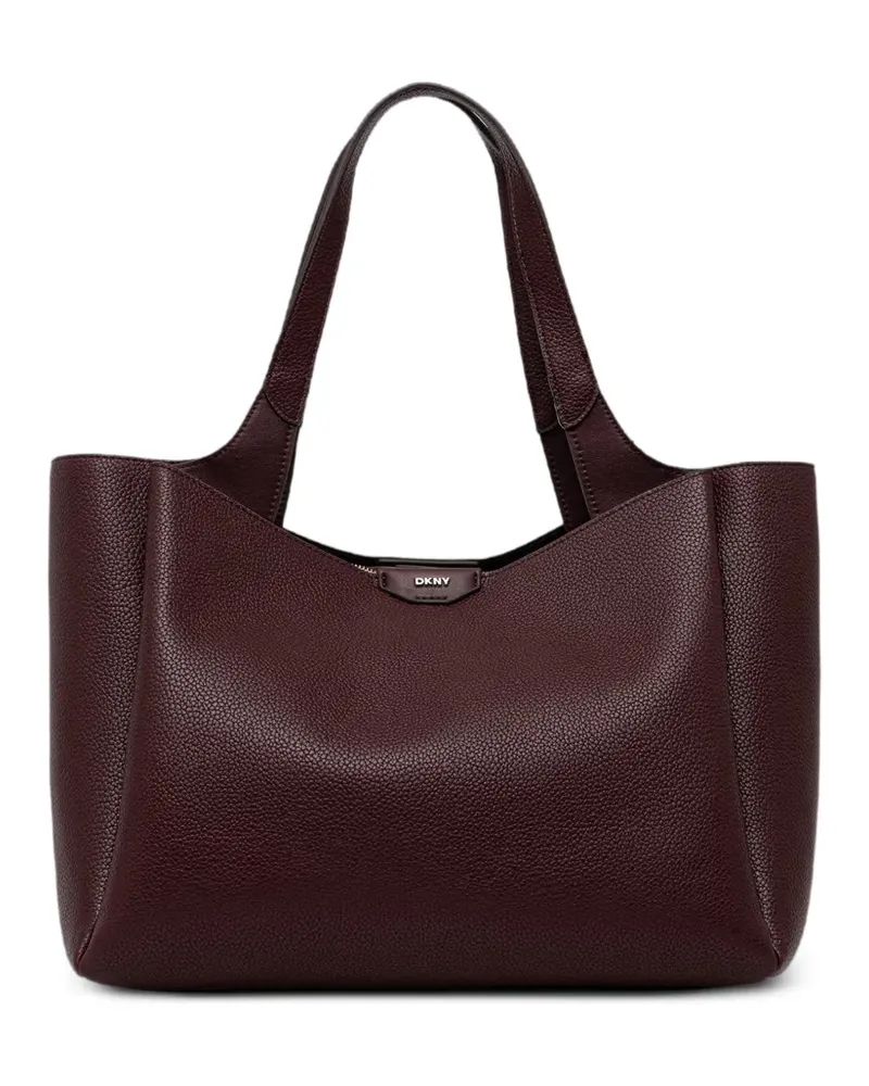 DKNY medium Willa logo-plaque pebbled-leather tote bag - Rot Rot