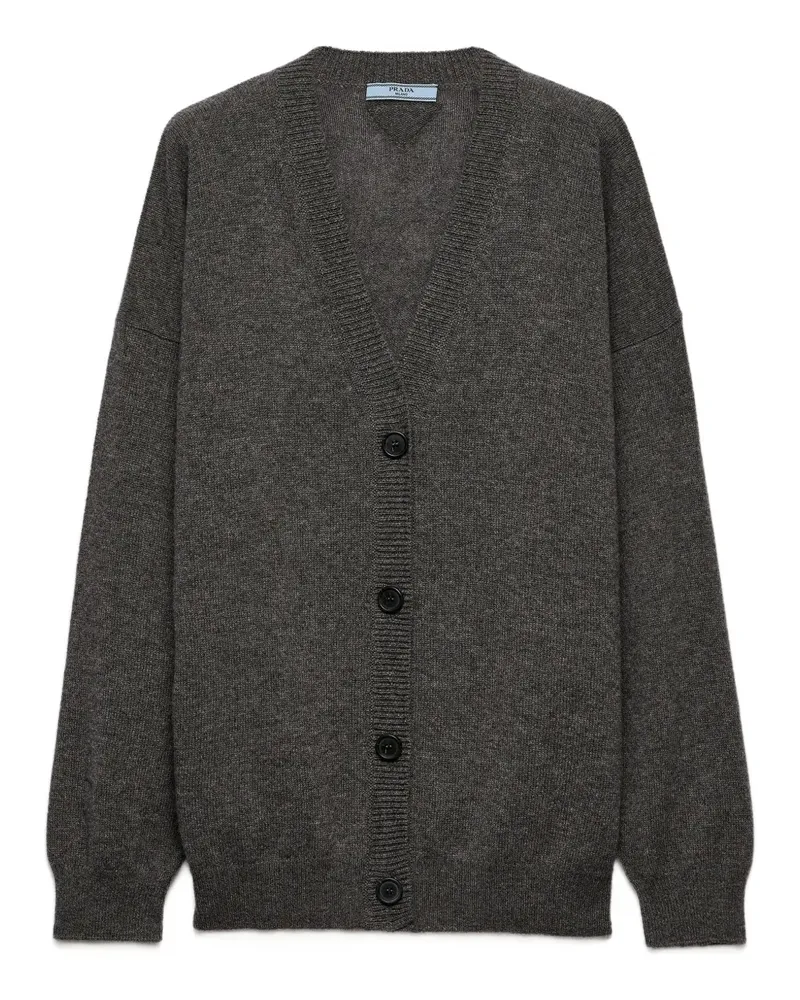 Prada Gerippter Cardigan aus Kaschmir - Grau Grau
