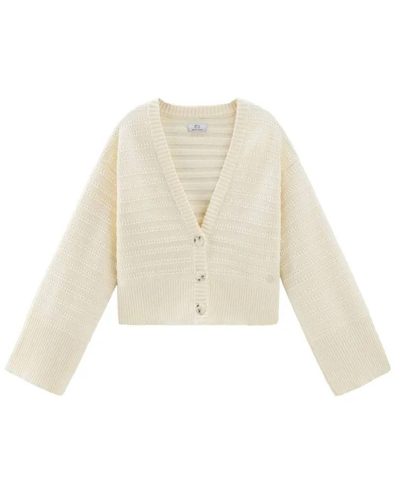 Woolrich Gestreifter Cardigan - Weiß Weiß