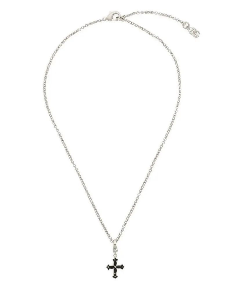 Dolce & Gabbana Halskette mit Kreuzanhänger - Silber Silber