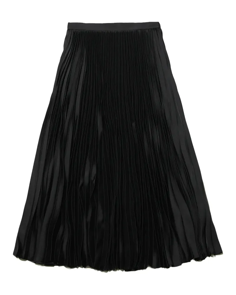 Jil Sander pleated satin-finish skirt - Schwarz Schwarz