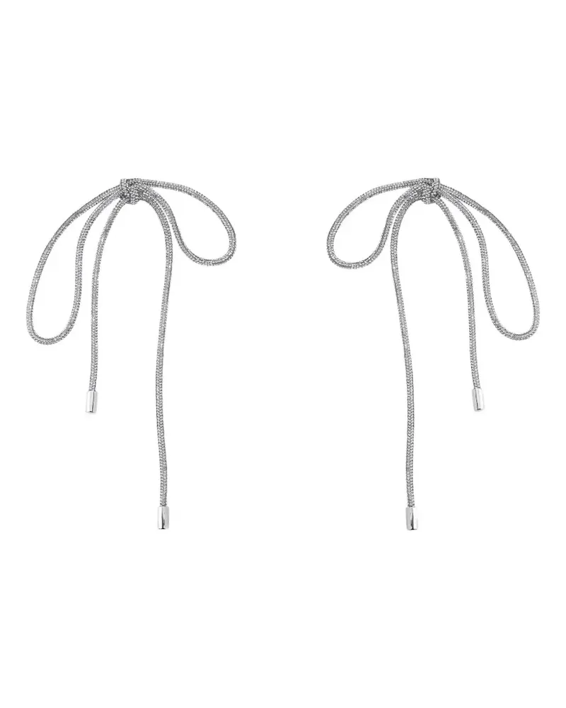 Area crystal-knot long earrings - Silber Silber