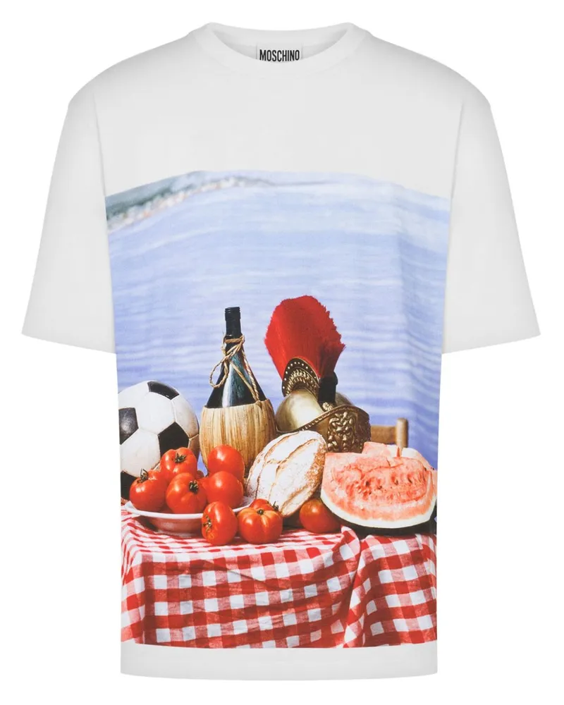 Moschino T-Shirt mit Foto-Print - Weiß Weiß