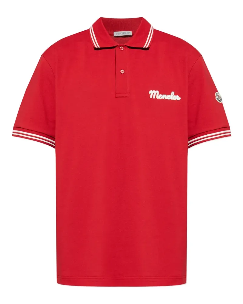 Moncler Poloshirt mit Logo-Stickerei - Rot Rot