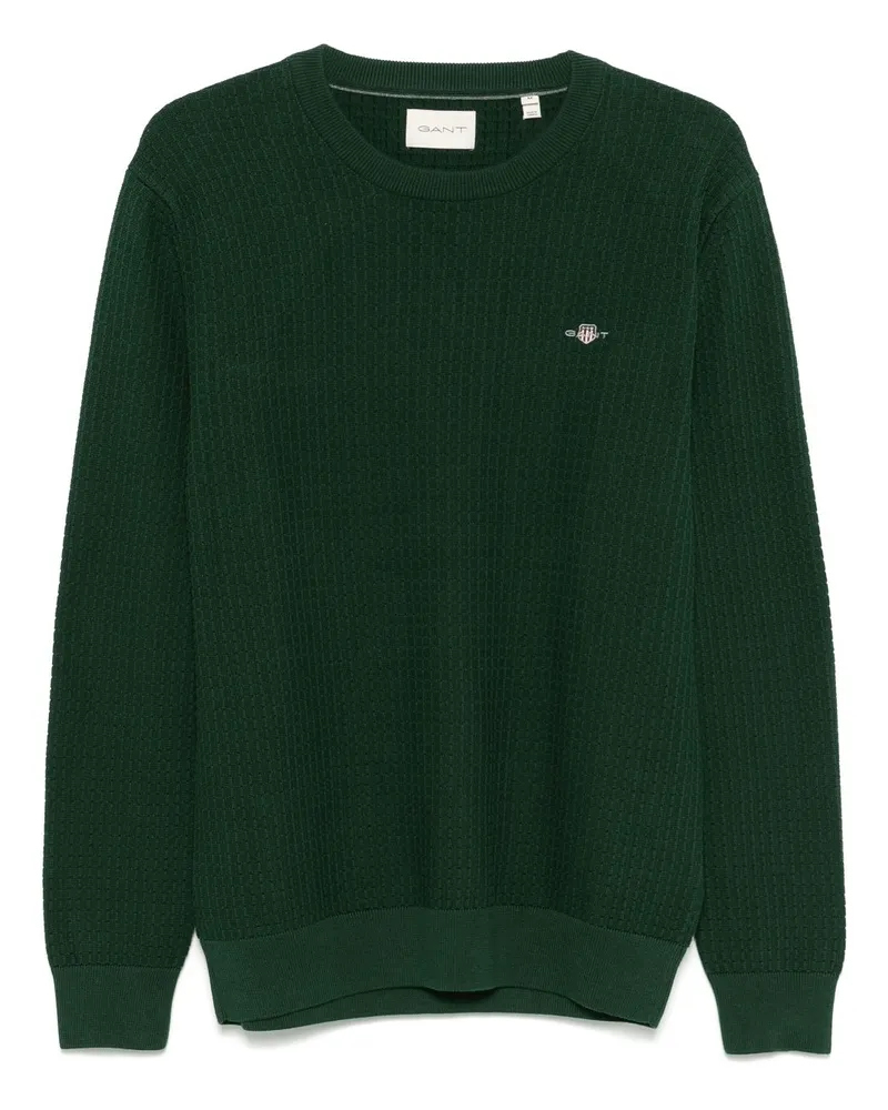 Gant Pullover in Waffelstrick - Grün Grün