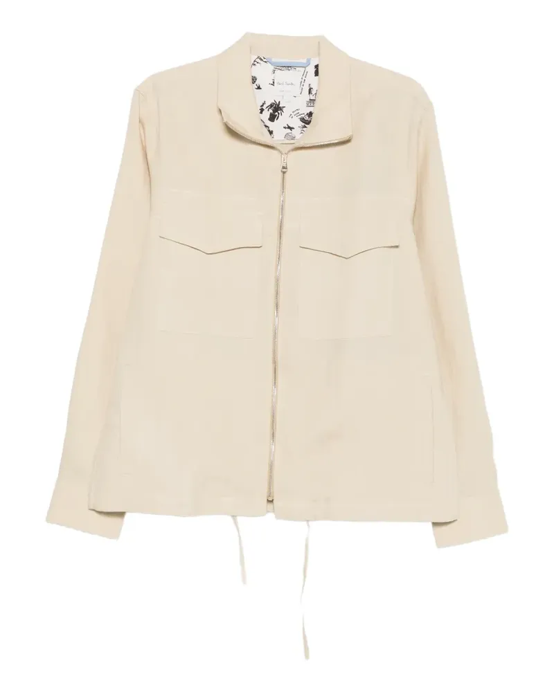Paul Smith drawstring-hem zip-up jacket - Nude Nude