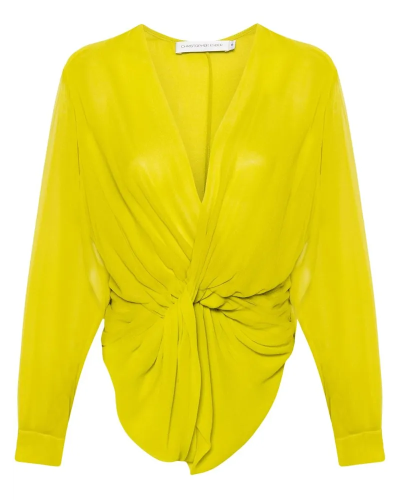 Christopher Esber Springs Seidenbluse mit Knotendetail - Grün Grün