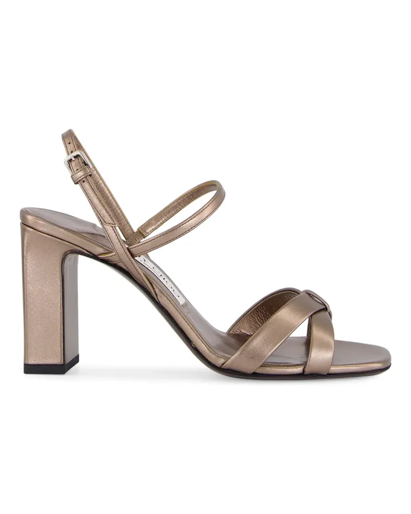 Jimmy Choo Elsy metallic-finish sandals - Braun Braun