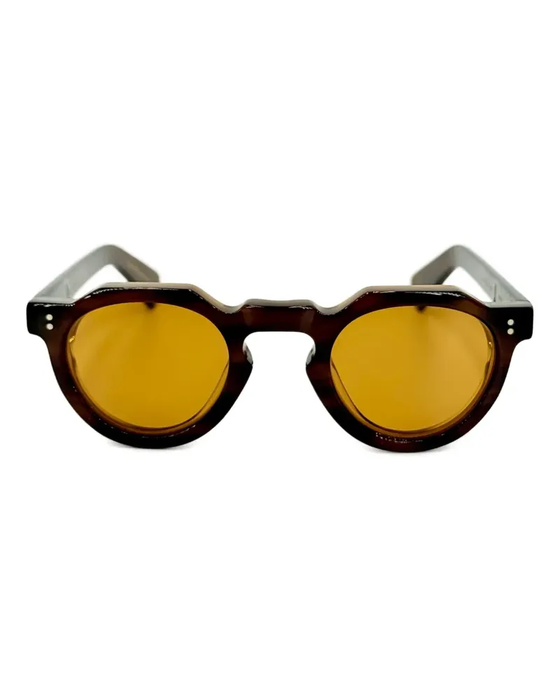 Lesca Crown Sonnenbrille mit rundem Gestell - Braun Braun