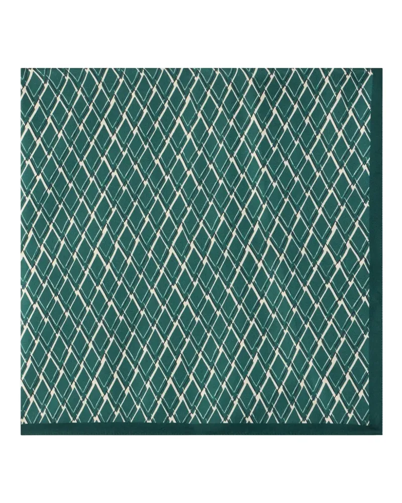 Slowear geometric-patterned silk scarf - Grün Grün
