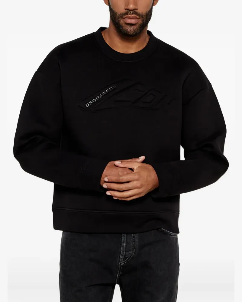 Dsquared2 Sweatshirt mit Logo-Prägung - Schwarz Schwarz