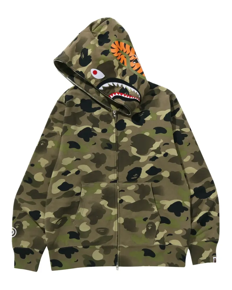 BAPE Kapuzenjacke mit Camouflage-Print - Grün Grün