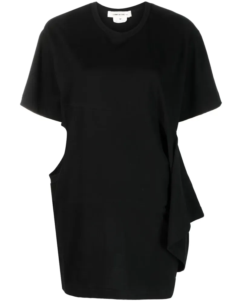 Comme des Garçons Drapiertes T-Shirt - Schwarz Schwarz