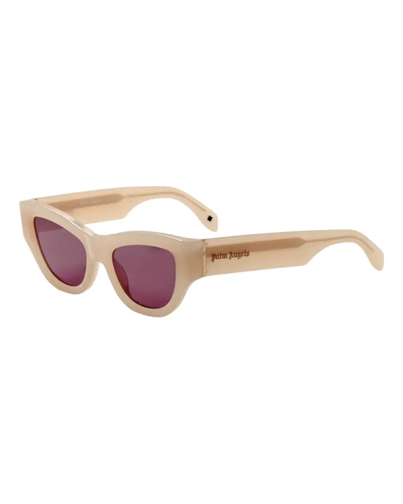 Palm Angels Cat-Eye-Sonnenbrille mit Logo-Print - Nude Nude
