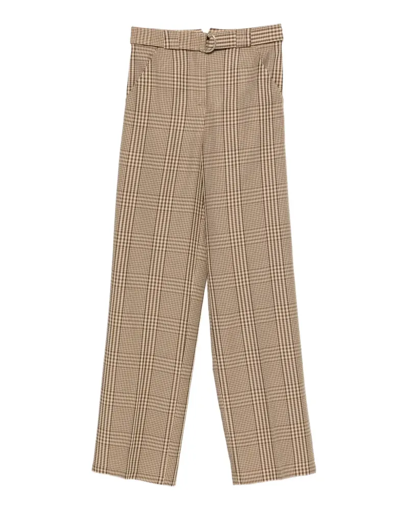 Semicouture check-pattern trousers - Nude Nude