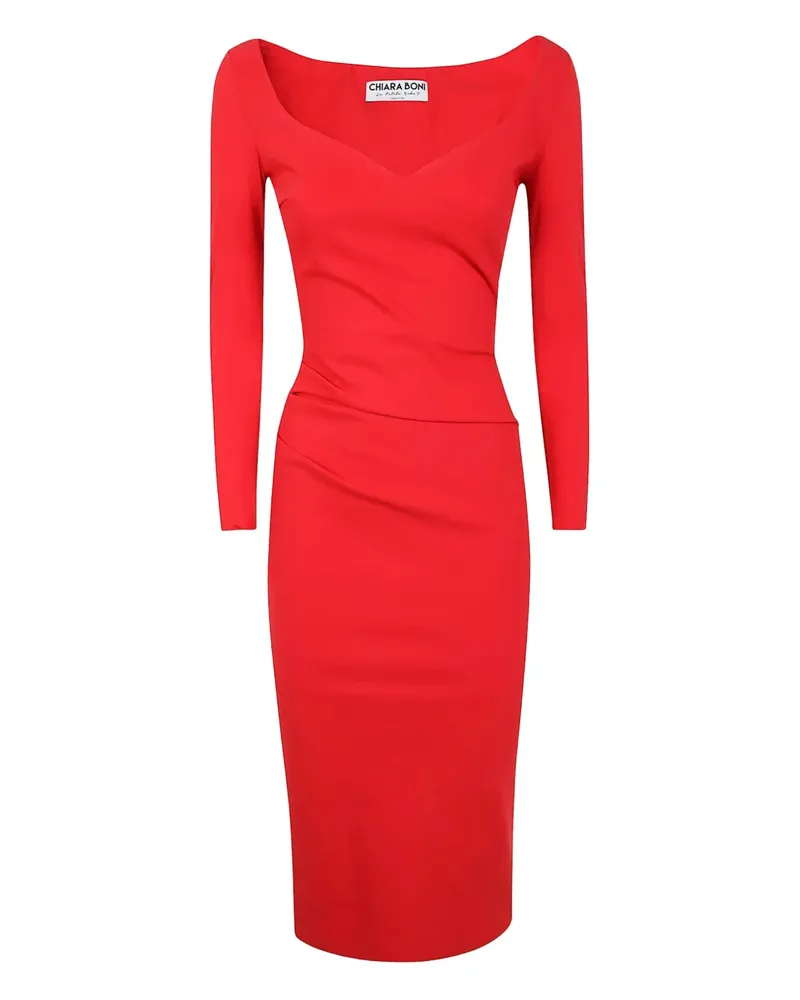 Chiara Boni Midikleid mit Herzausschnitt - Rot Rot