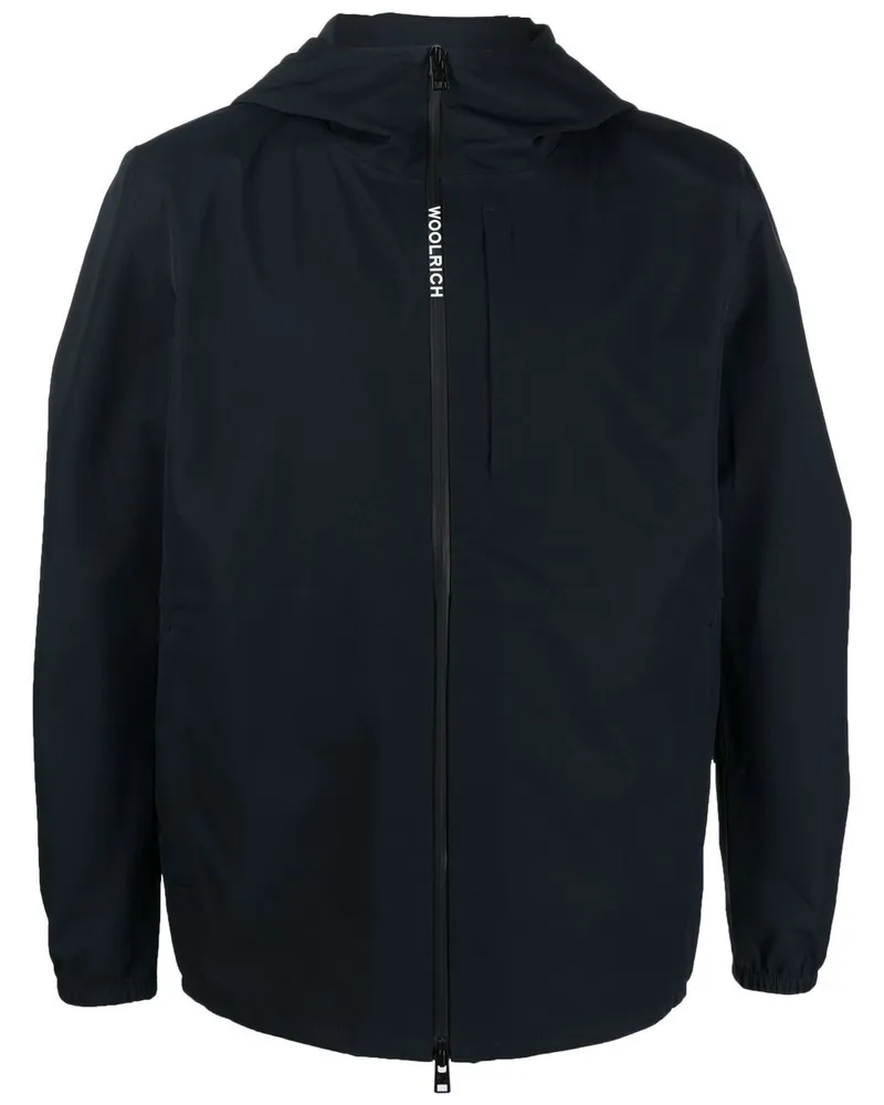 Woolrich Kapuzenjacke mit Logo-Print - Blau Blau