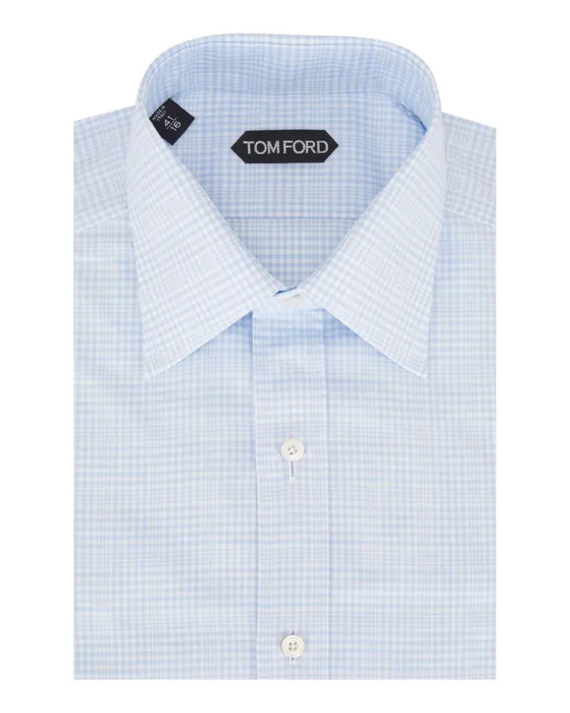 Tom Ford Hemd mit Karomuster - Blau Blau
