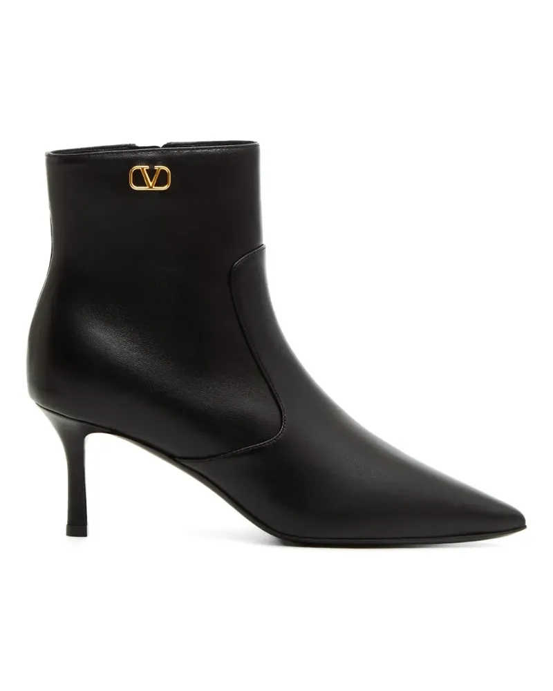 Valentino Garavani Vlogo Signature Stiefeletten aus Ziegenleder 70mm - Schwarz Schwarz