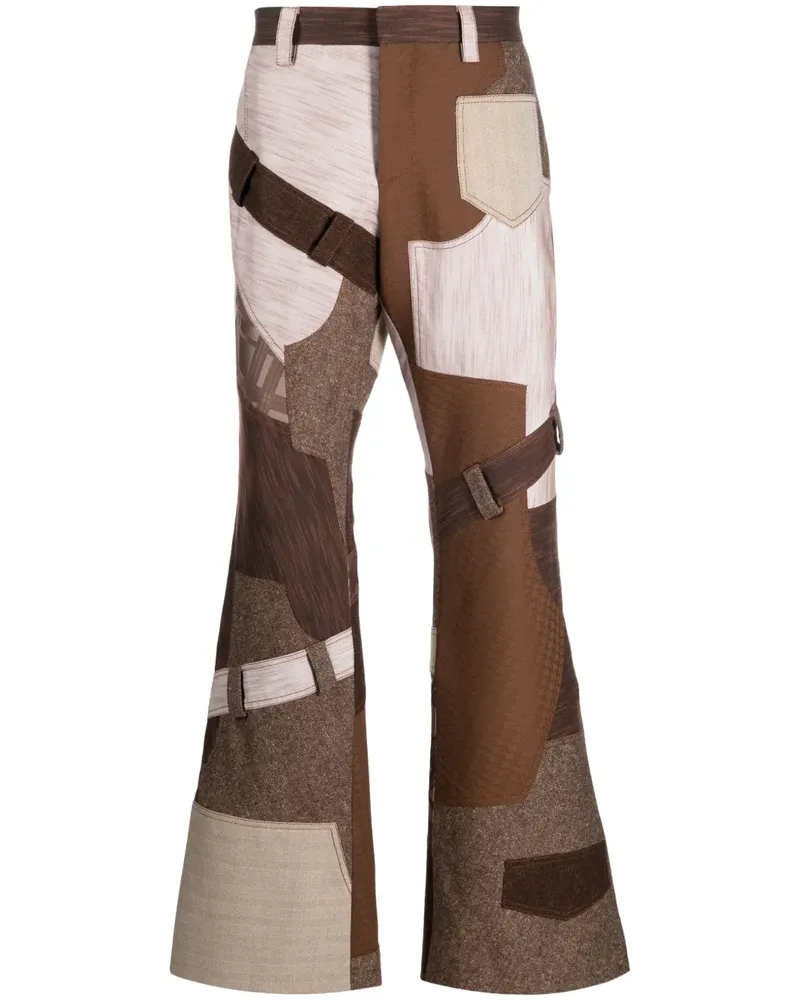 Moschino Schlaghose im Patchwork-Look - Braun Braun