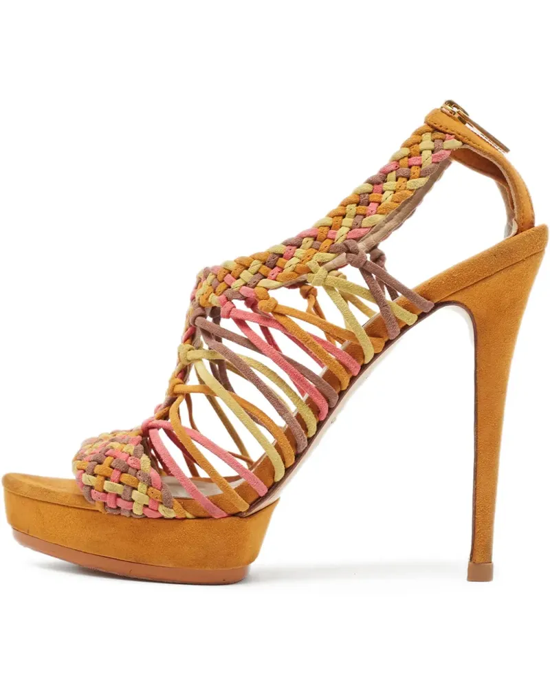 Le Silla Pre-owned gewebte Sandalen 130mm - Orange Orange