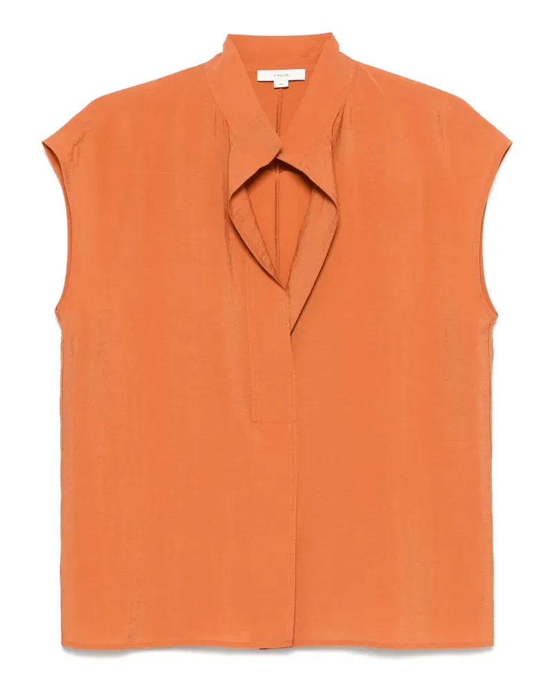 Vince Voile Bluse mit angeschnittenen Ärmeln - Orange Orange