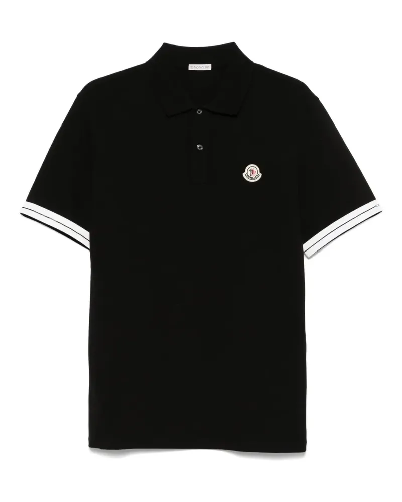 Moncler Poloshirt mit Logo - Schwarz Schwarz