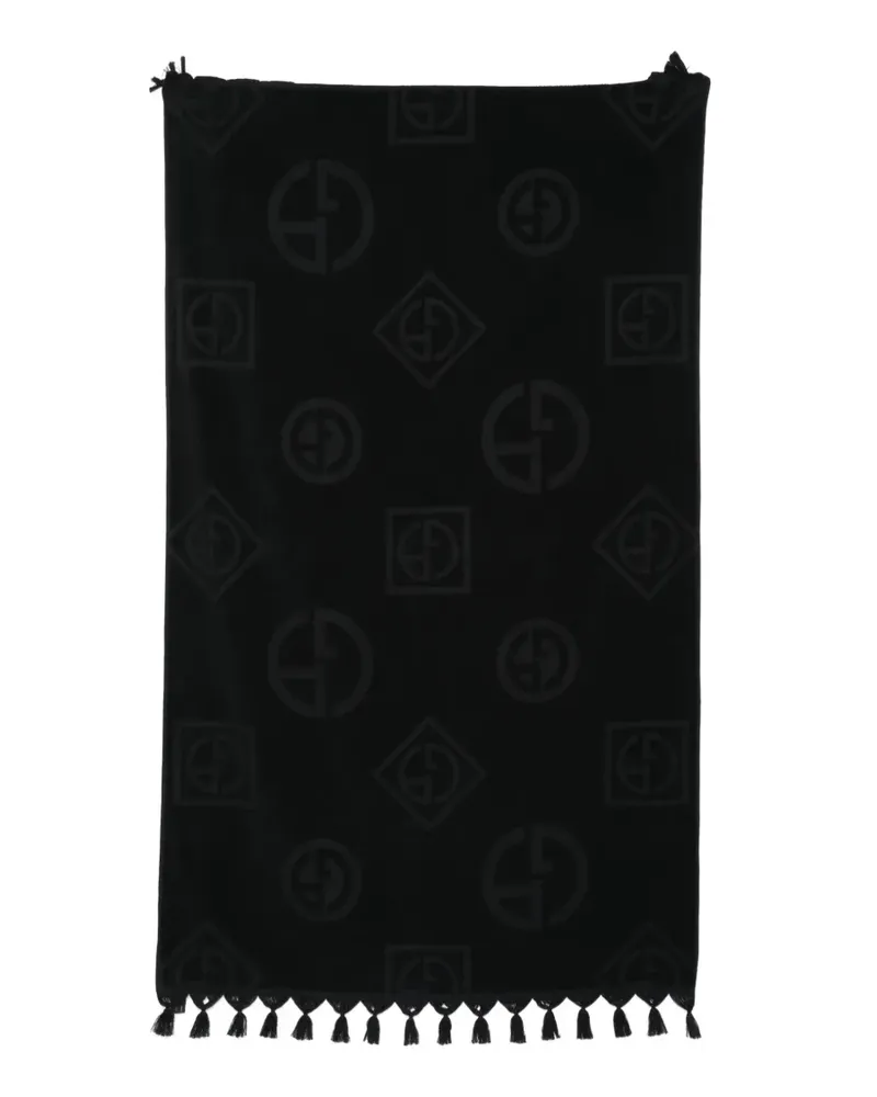 Giorgio Armani Strandtuch mit Logo-Muster - Blau Blau
