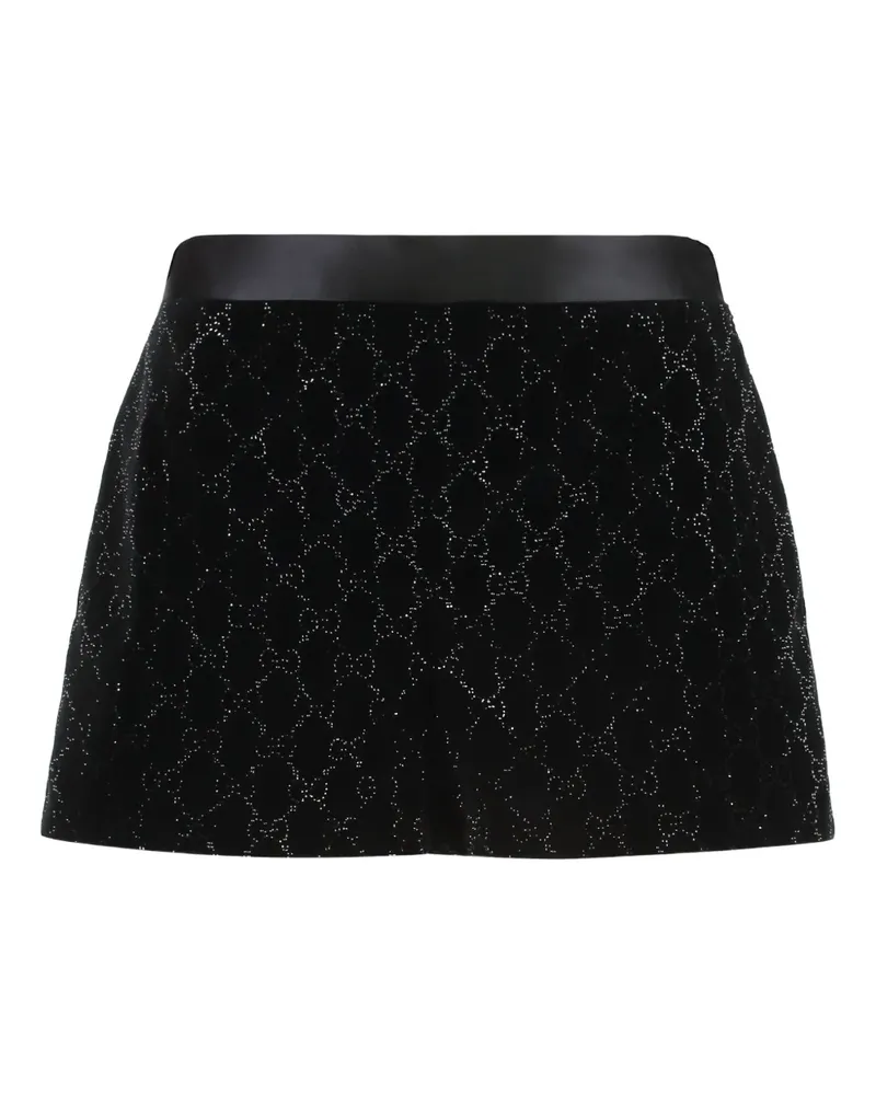 Gucci crystal-embroidery velvet shorts - Schwarz Schwarz