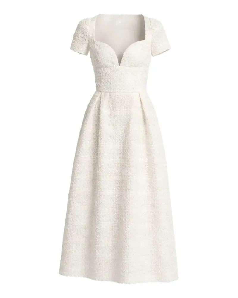 Elie Saab macramé midi dress - Weiß Weiß