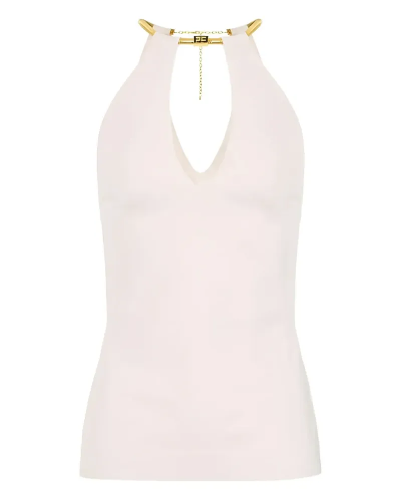 Elisabetta Franchi Gestricktes Neckholder-Top - Nude Nude