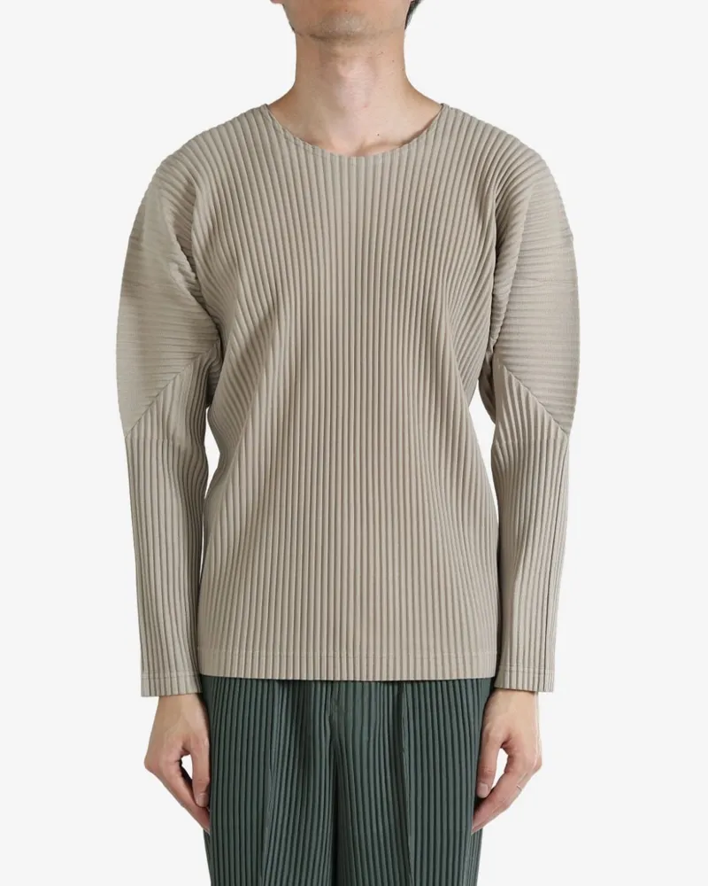 Issey Miyake plissé long sleeve t-shirt - Nude Nude