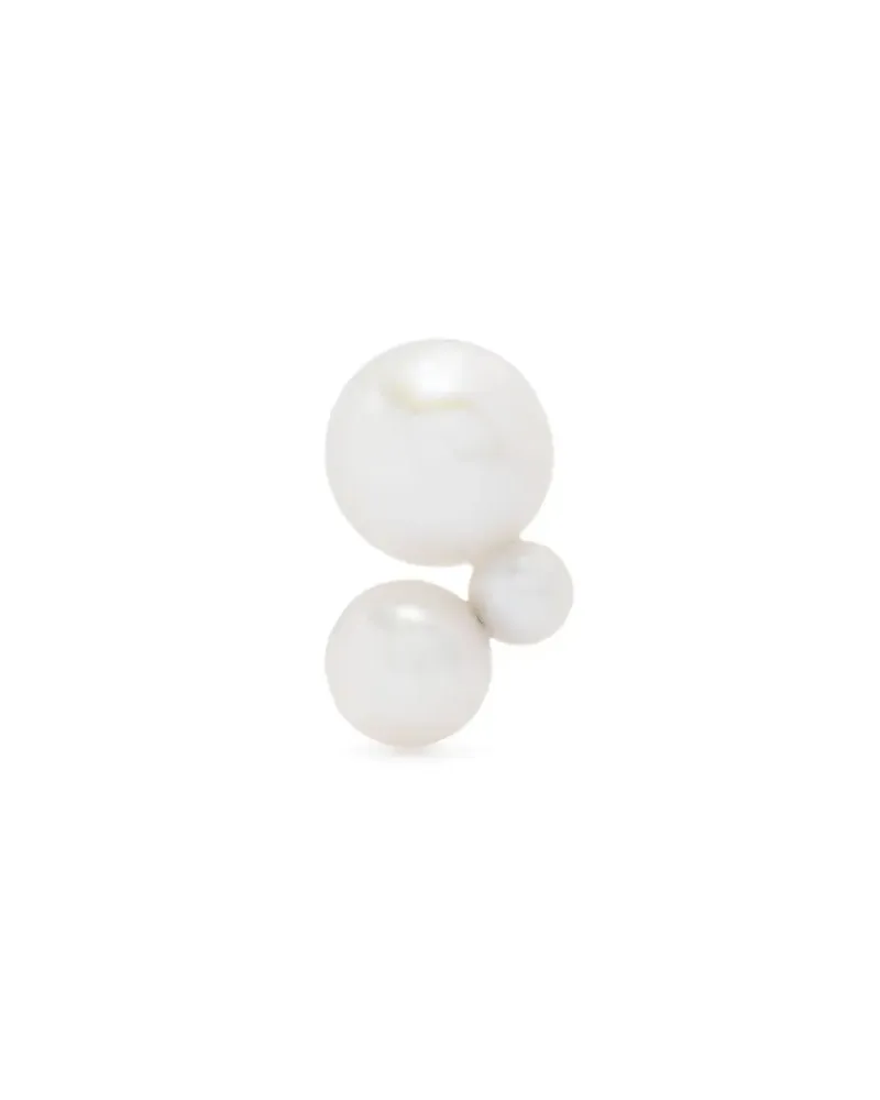 Sophie Bille Brahe 14kt Petite Stellari Gelbgoldohrring - Weiß Weiß