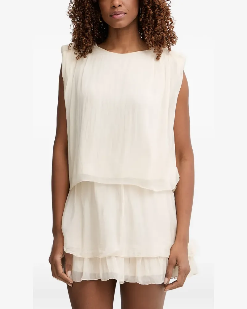 HAVEONE padded-shoulder layered-effect blouse - Nude Nude