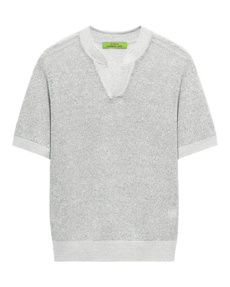 Shanghai Tang T-Shirt mit V-Ausschnitt - Nude Nude