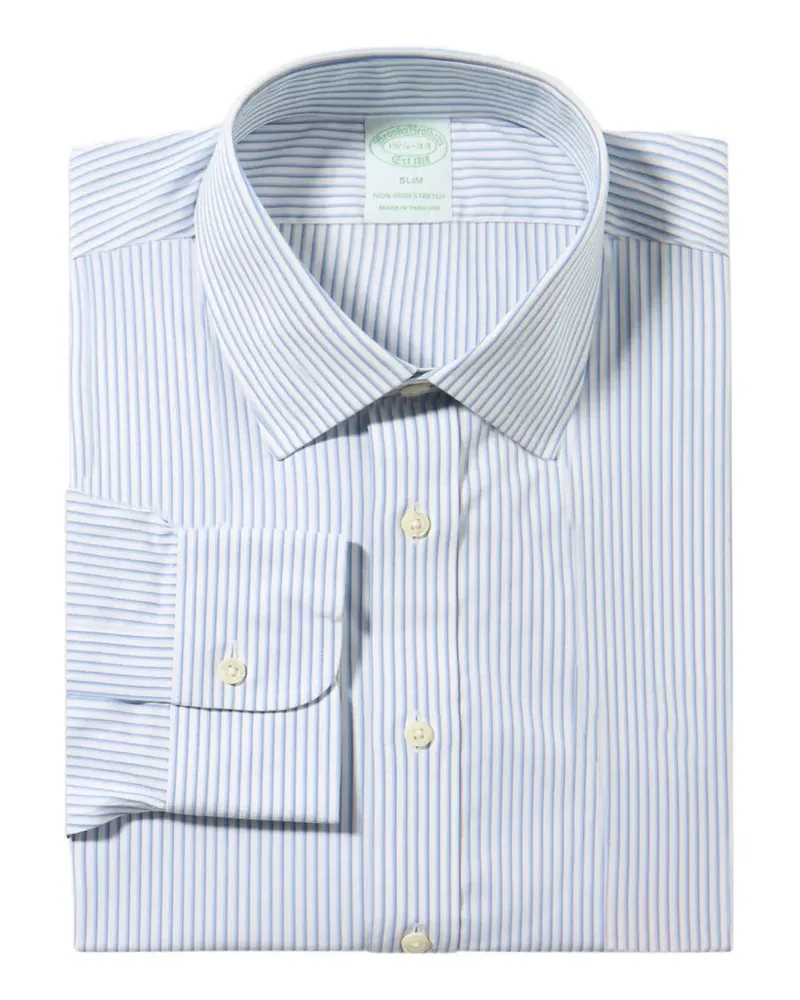 Brooks Brothers long-sleeve patterned shirt - Blau Blau