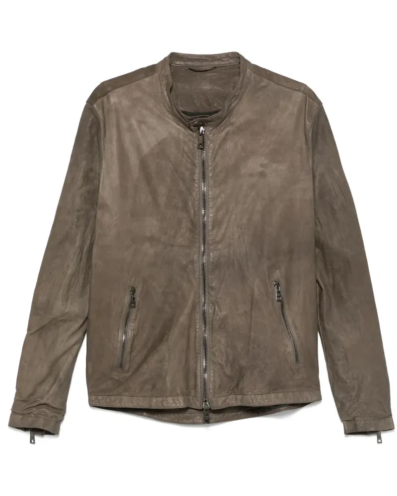 Giorgio Brato Klassische Lederjacke - Grau Grau