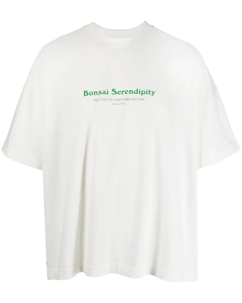 BONSAI T-Shirt mit Logo-Print - Weiß Weiß