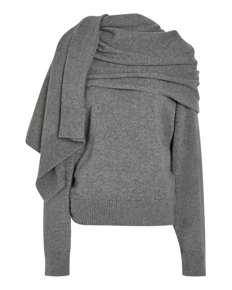 ARMARIUM Drapierter Alida Pullover mit Schaleffekt - Grau Grau