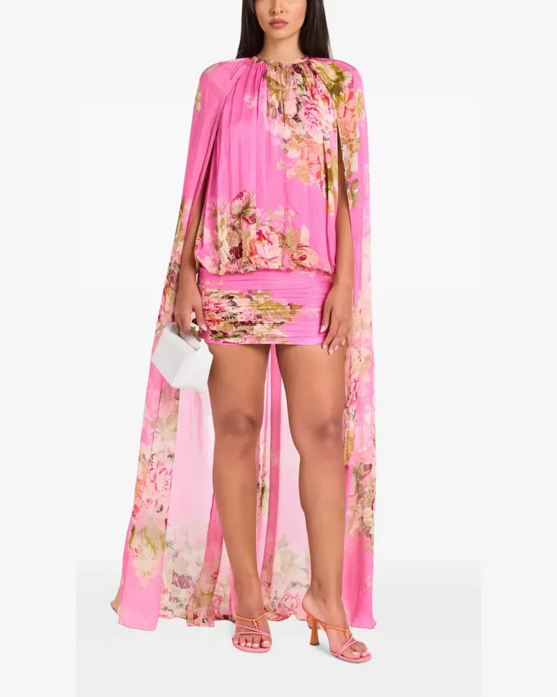 Hemant & Nandita Lena Minikleid mit Cape-Ärmeln - Rosa Rosa