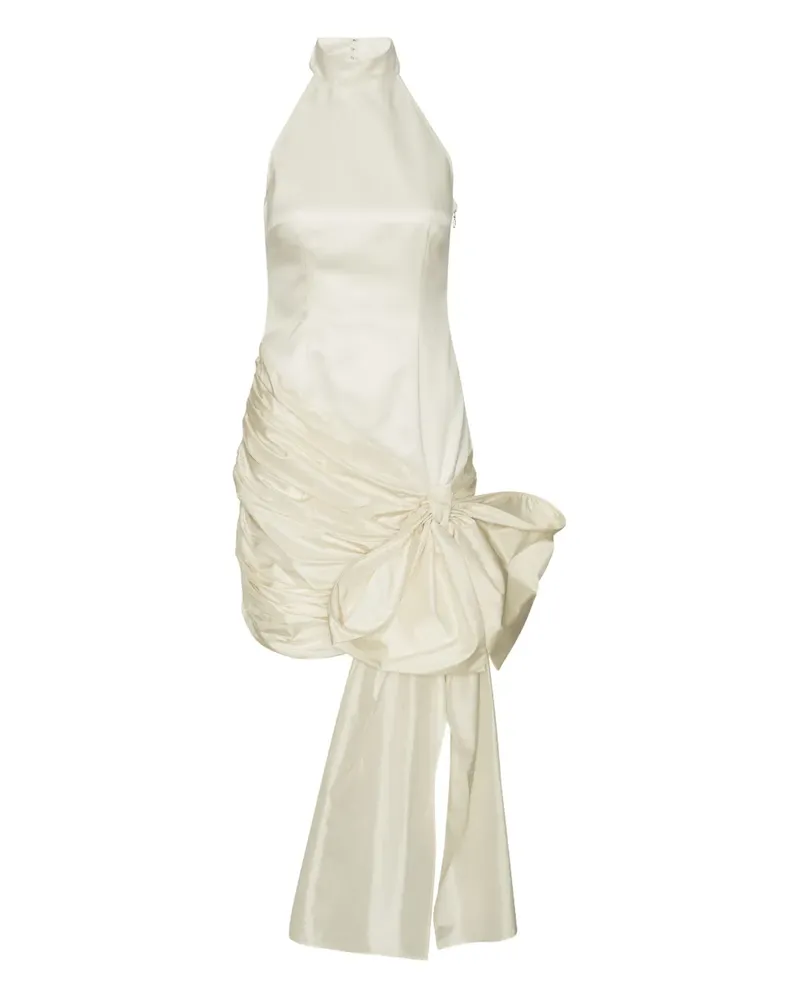 ROTATE Birger Christensen Neckholder-Minikleid mit Schleife - Weiß Weiß