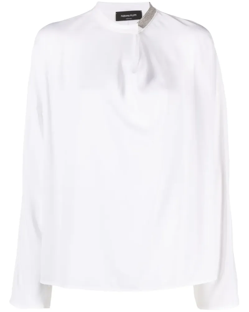 Fabiana Filippi Bluse mit Kristallen - Weiß Weiß