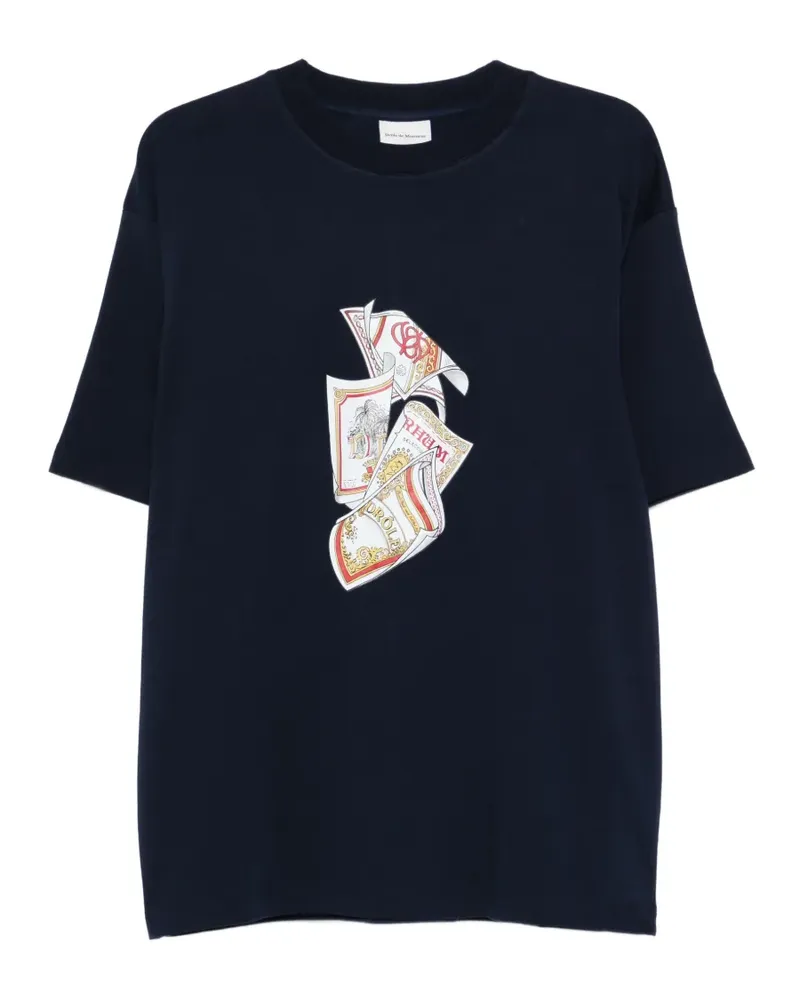Drôle de Monsieur Rum Labels T-Shirt - Blau Blau