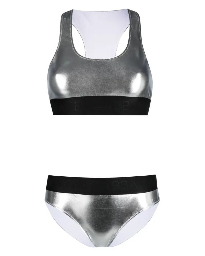 Dolce & Gabbana Bikini im Metallic-Look - Silber Silber