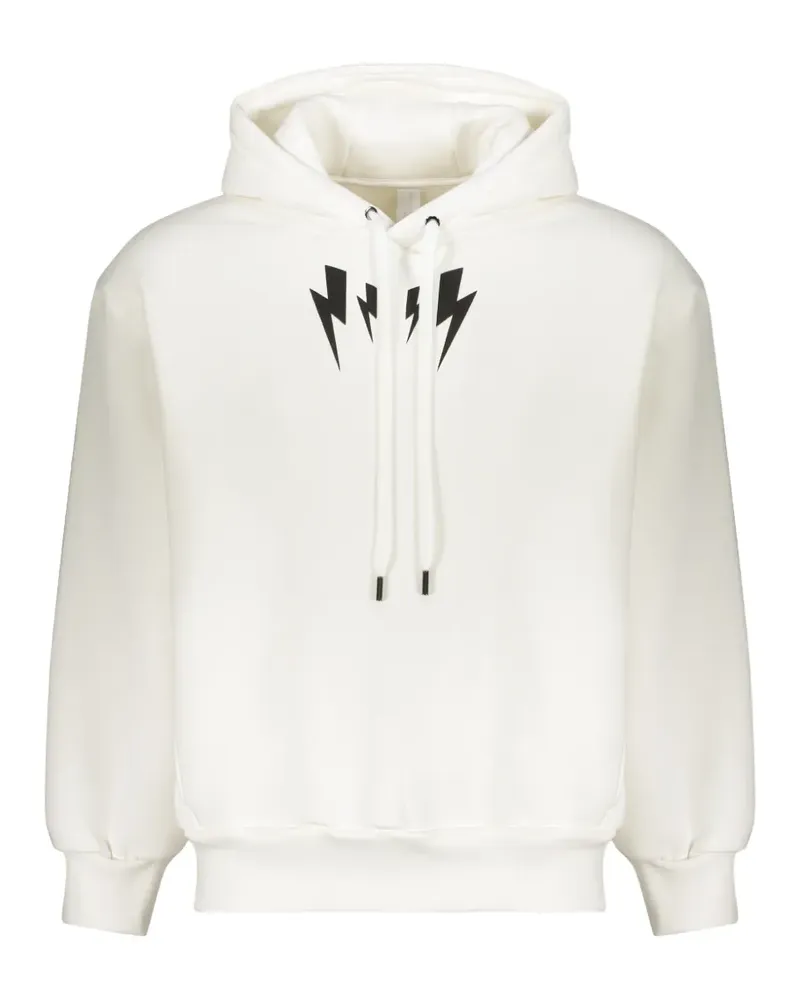 Neil Barrett graphic-print drawstring hoodie - Weiß Weiß