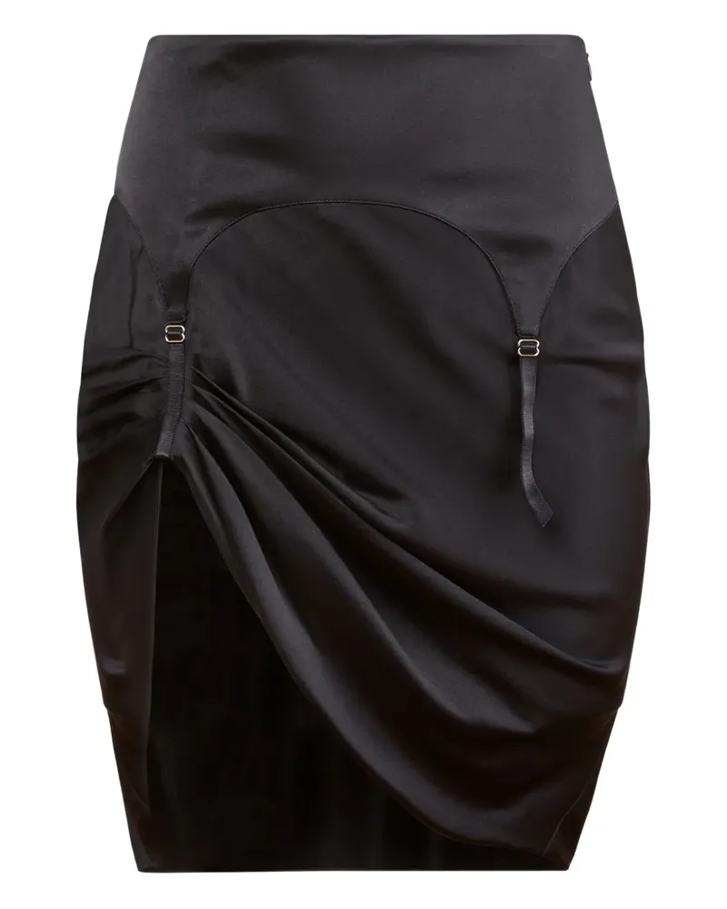 Fleur Du Mal garter-strap mini skirt - Schwarz Schwarz