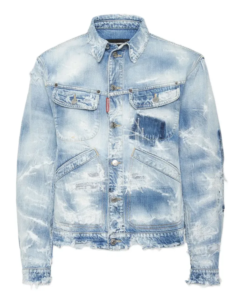 Dsquared2 Jeansjacke im Distressed-Look - Blau Blau